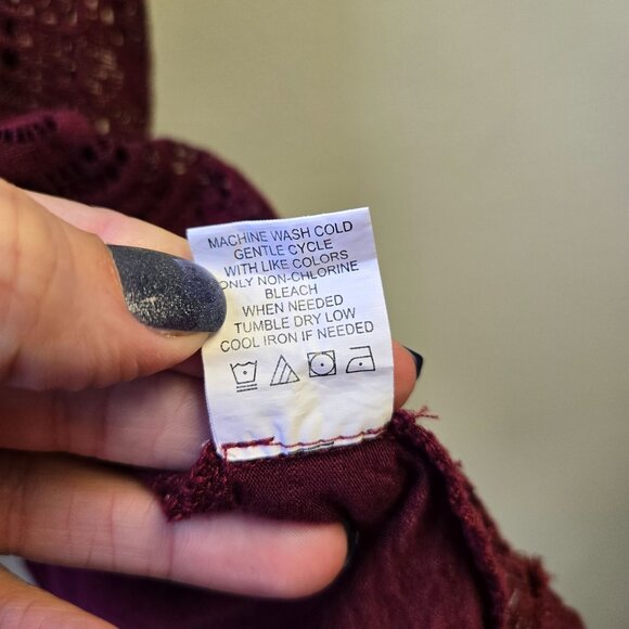 Vintage Y2K Eyeshadow Burgundy Lace Sleeveless Top Fairy Whismigoth - Picture 6 of 8